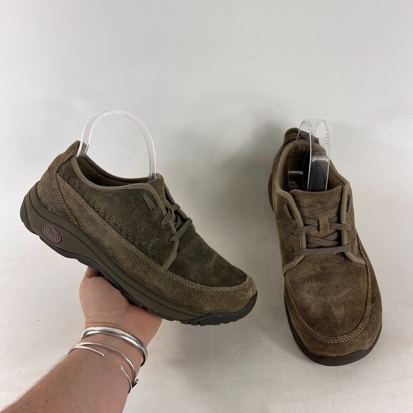 Chaco Everett mens size 7 tan suede minimalist casual lace up shoes sneakers - Picture 1 of 11